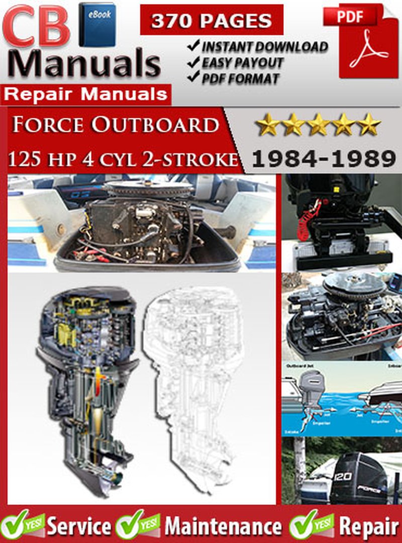 Force Outboard 125HP 120HP 1984–1989 Service Repair Manual PDF – Covers ignition timing, cooling issues, gearcase rebuild, and full engine diagnostics for 4-cylinder 2-stroke models.